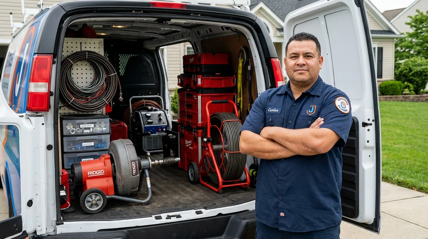 Professional drain cleaning equipment and Johns Plumbing LLC plumber in Raton