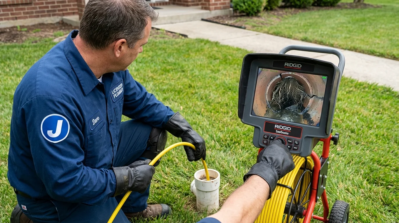 Sewer camera inspection being performed by Johns Plumbing LLC in Raton